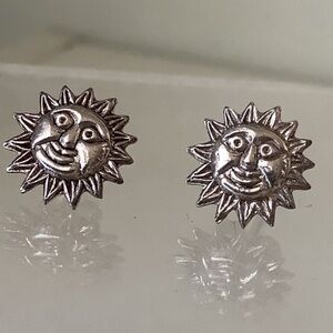New vintage sun silver earrings